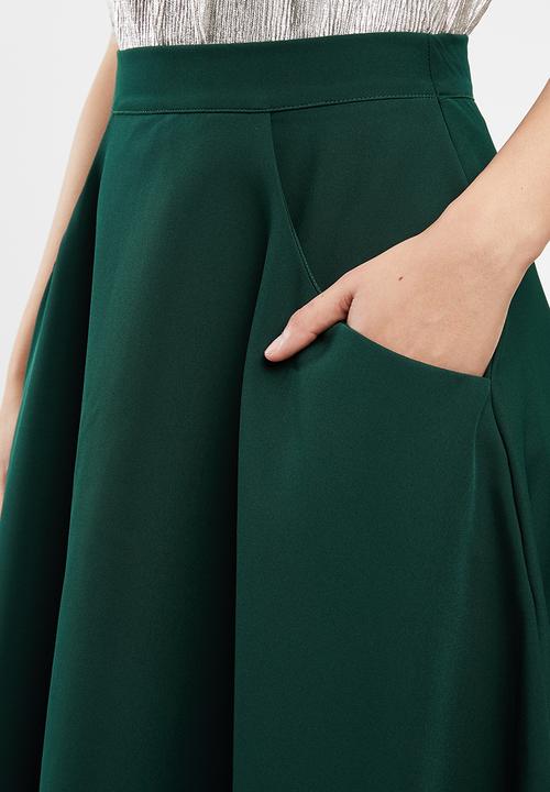 STYLE REPUBLIC - Fit & flare midi skirt - green