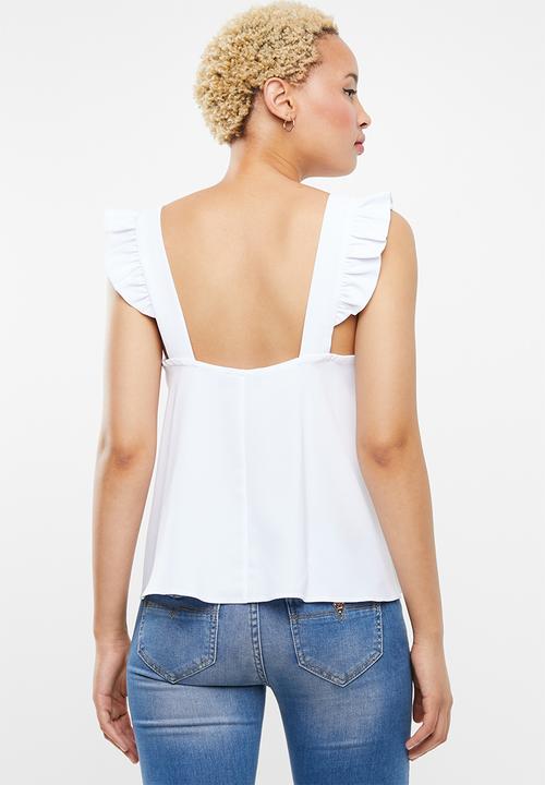 c(inch) - Frill detail cami - white