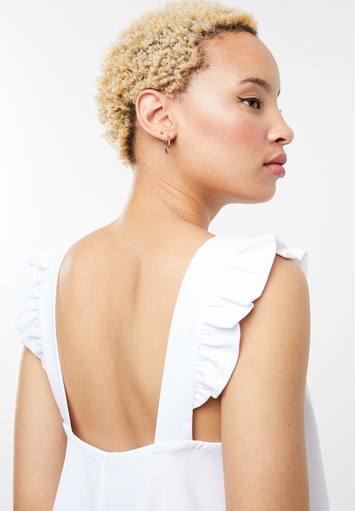 c(inch) - Frill detail cami - white
