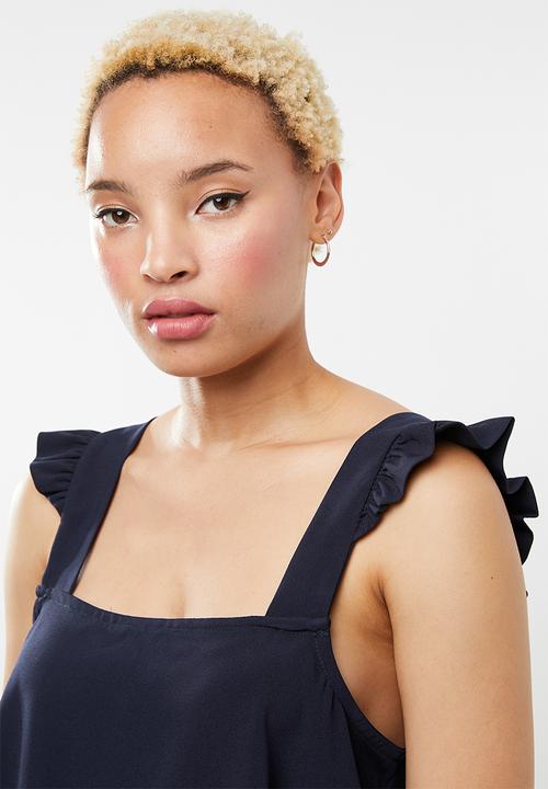 c(inch) - Frill detail cami - navy
