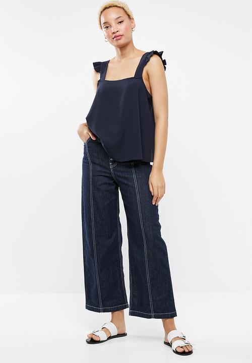 c(inch) - Frill detail cami - navy