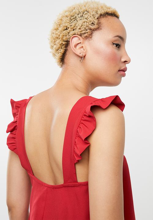 c(inch) - Frill detail cami - red
