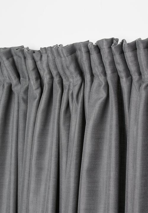 Sixth Floor - Taped lined curtain - charcoal