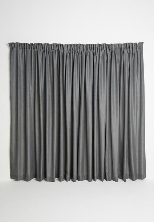 Sixth Floor - Taped lined curtain - charcoal