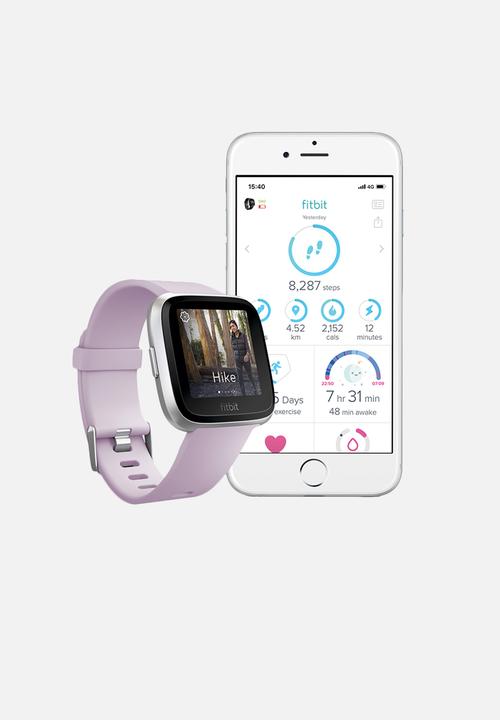 Fitbit - Fitbit versa lite - lilac/silver aluminium
