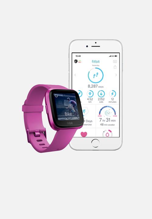 Fitbit - Fitbit versa lite - mulberry aluminium