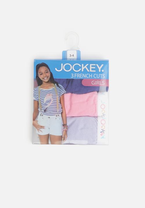 Jockey - 3 pack girls plain french cut - purple & pink