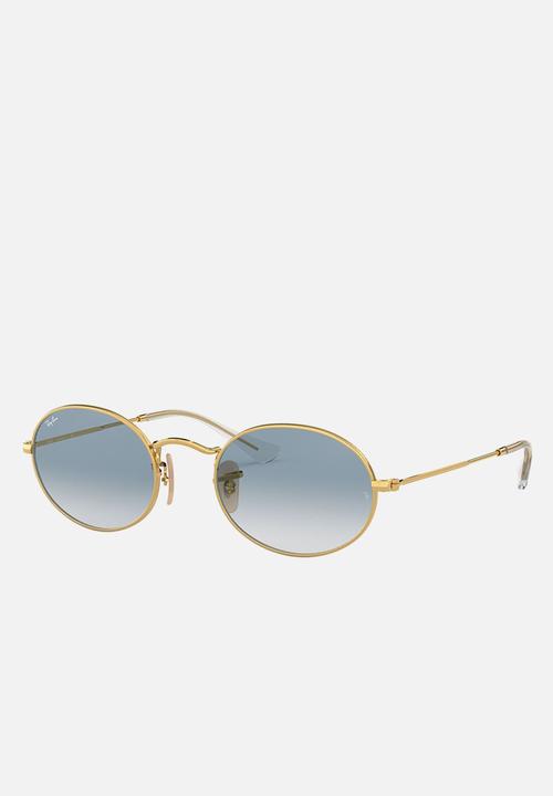 Ray-Ban - Ray-ban oval flat lenses rb3547n 001/3f - crystal white/blue