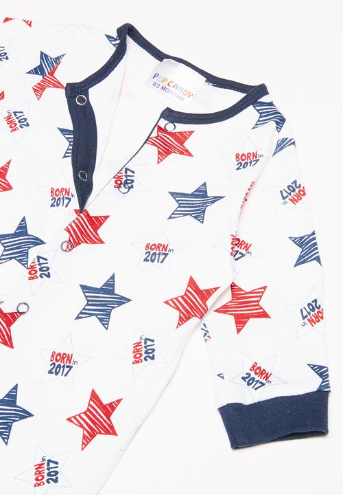 Pop Candy - Born in 2017 sleepsuit - white 