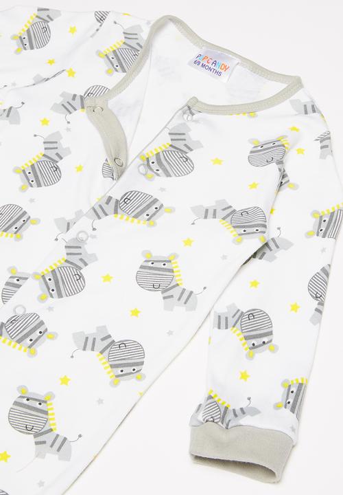 Pop Candy - Baby boys sleepsuit - white 