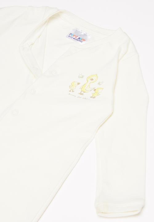 Pop Candy - Baby boys sleepsuit - white