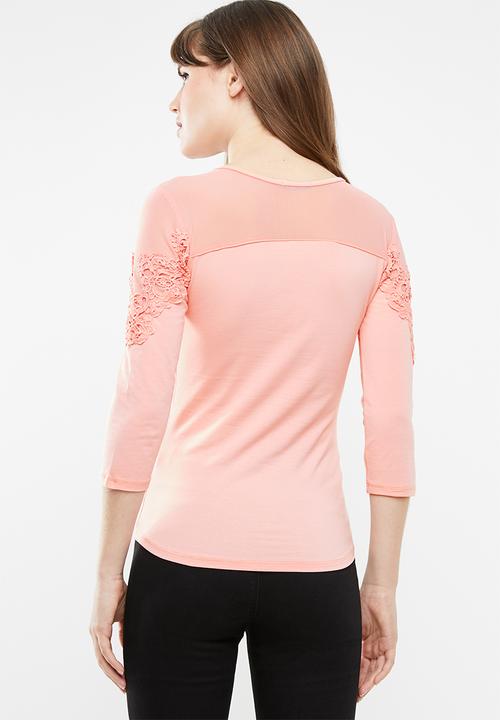SISSY BOY - Feminine lace up top - pink