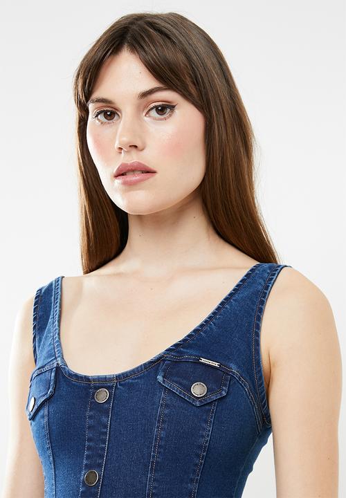 SISSY BOY - Fitted denim dress dark - blue 