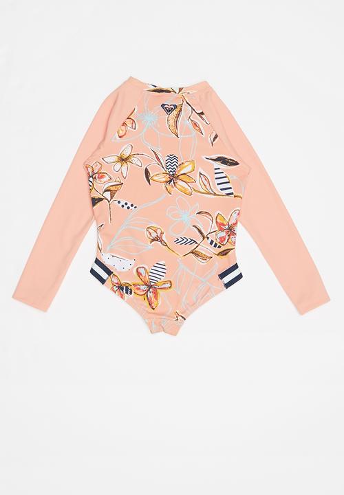 Roxy - Lets be roxy long sleeve onesie - coral
