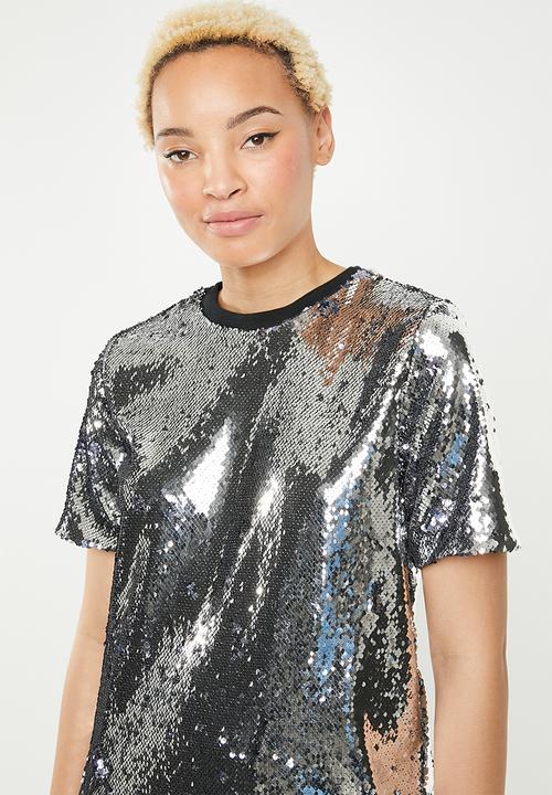 dailyfriday - Sequins mini dress - grey