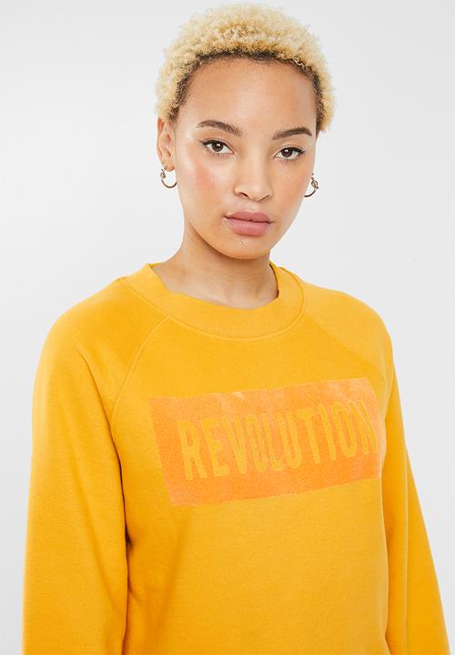 ONLY - Lotta long sleeve o-neck sweat - yellow