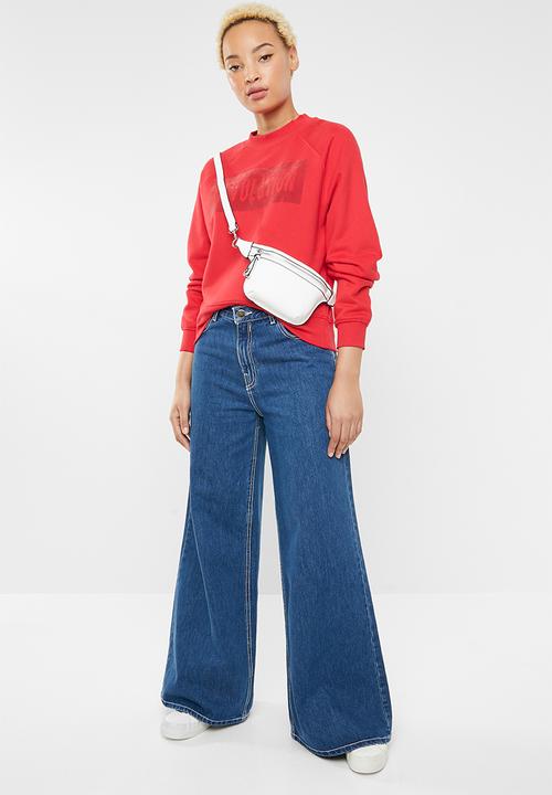ONLY - Lotta long sleeve o-neck sweat- red