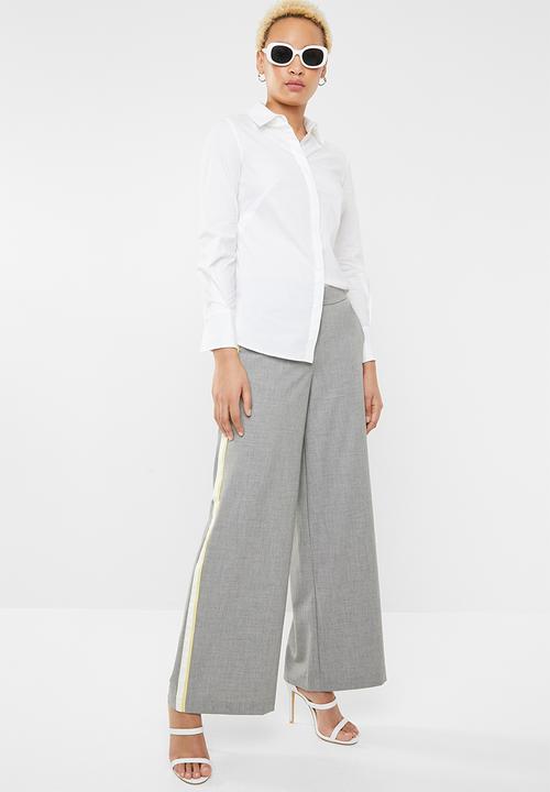 ONLY - Roma wide leg panel pants - grey 