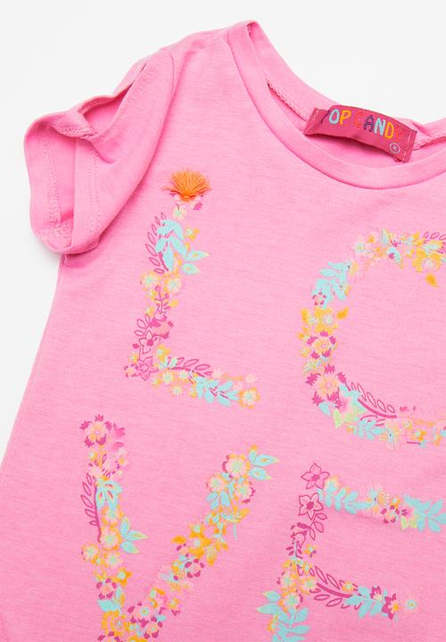 Pop Candy - Girls flower print tee - pink