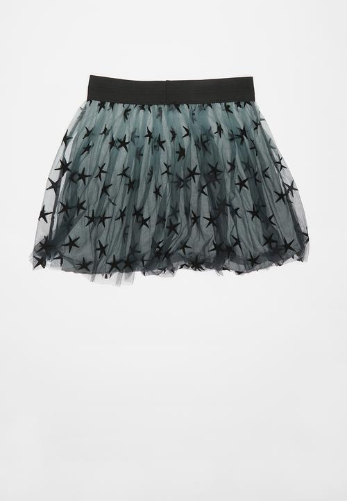 Pop Candy - Girls tiered skirts - black & grey