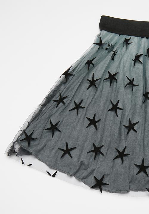 Pop Candy - Girls tiered skirts - black & grey