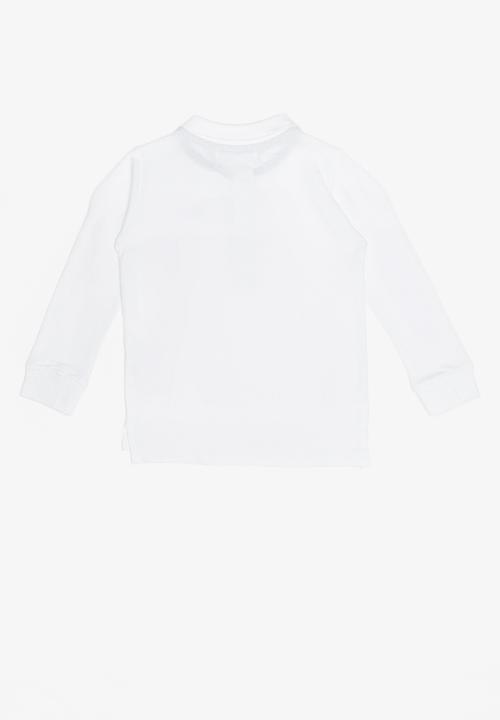 MINOTI - Basic long sleeve polo - white