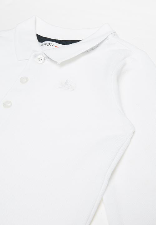 MINOTI - Basic long sleeve polo - white