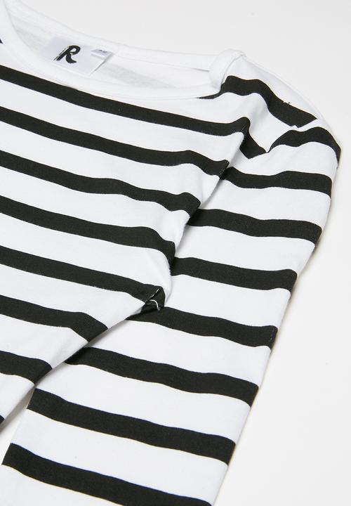 Rebel Republic - Fitted long sleeve bodycon dress - white & black
