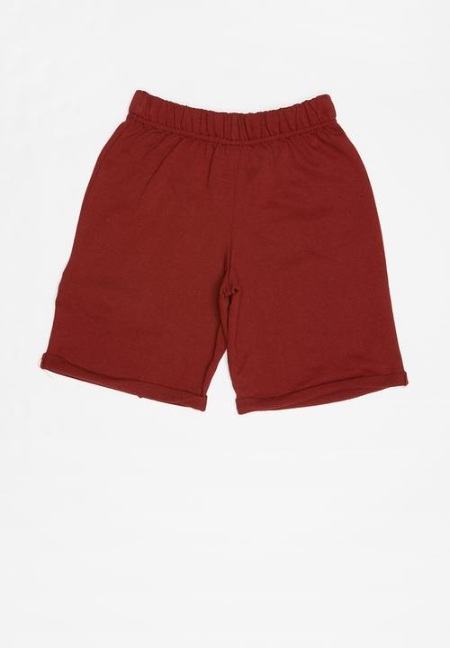 Rebel Republic - Elasticated shorts - burgundy
