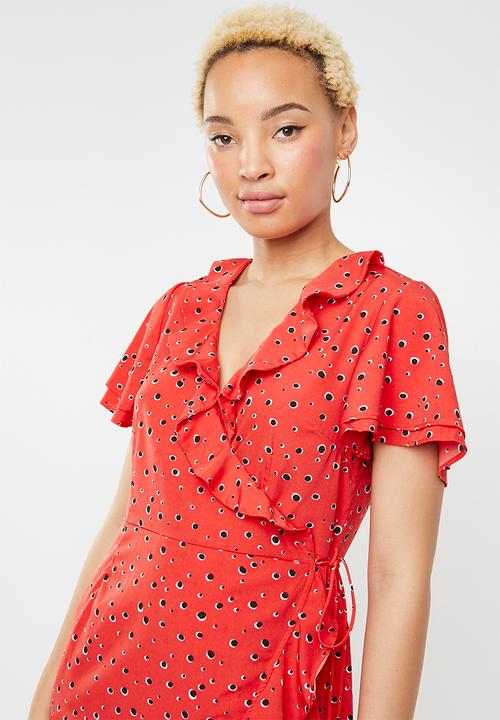 Vero Moda - Hanna short sleeve wrap maxi dress - multi