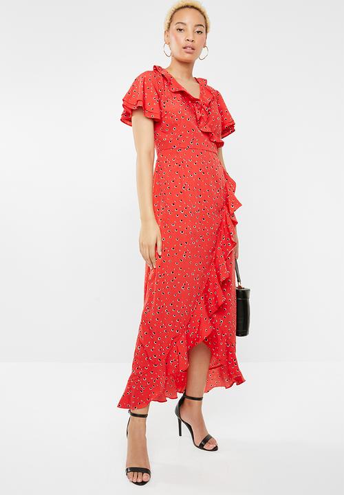Vero Moda - Hanna short sleeve wrap maxi dress - multi