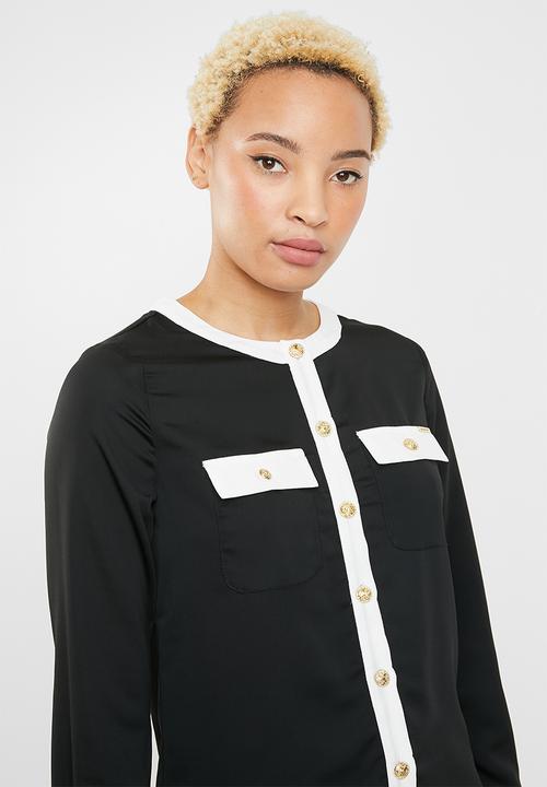 SISSY BOY - Contrast shirt blouse - black & white