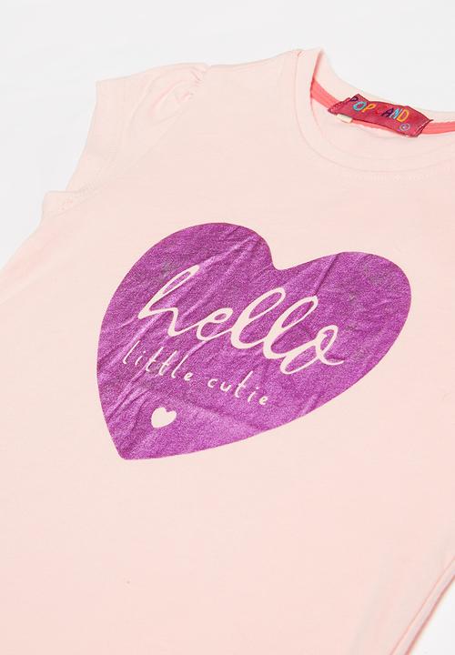 Pop Candy - Girls foil print tee - pink