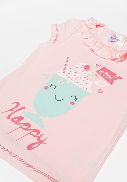 Pop Candy - Girls sundae printed tee - pink