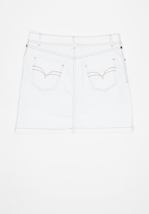 Pop Candy - Girls denim skirt - white
