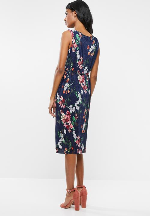 Cherry Melon - Maternity Plisse dress - navy