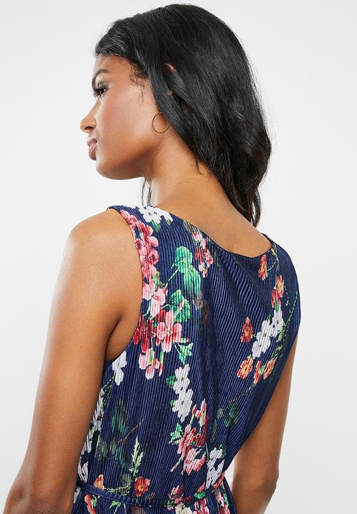 Cherry Melon - Maternity Plisse dress - navy