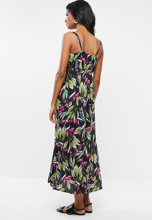 Cherry Melon - Maternity Strappy button-thru maxi - multi