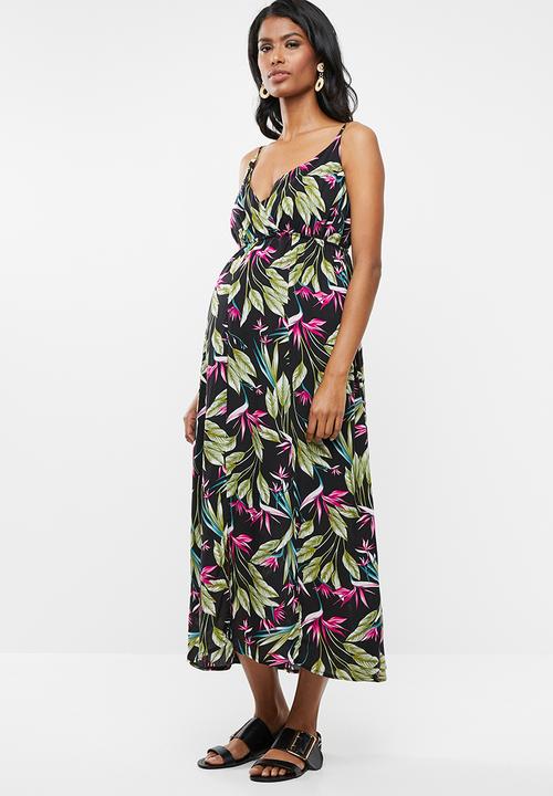 Cherry Melon - Maternity Strappy button-thru maxi - multi