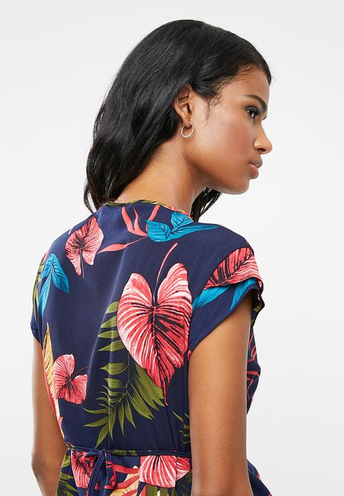 Cherry Melon - Maternity Woven crossover dress - multi