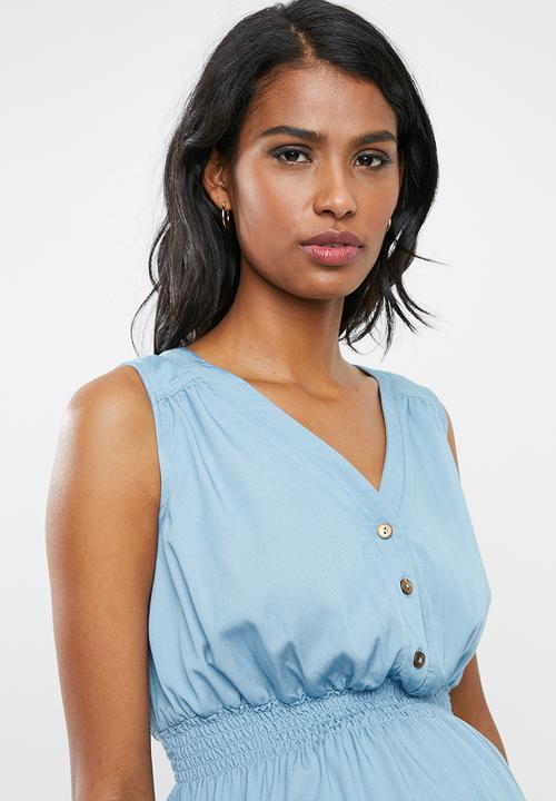 Cherry Melon - Denim sleeveless dress - blue