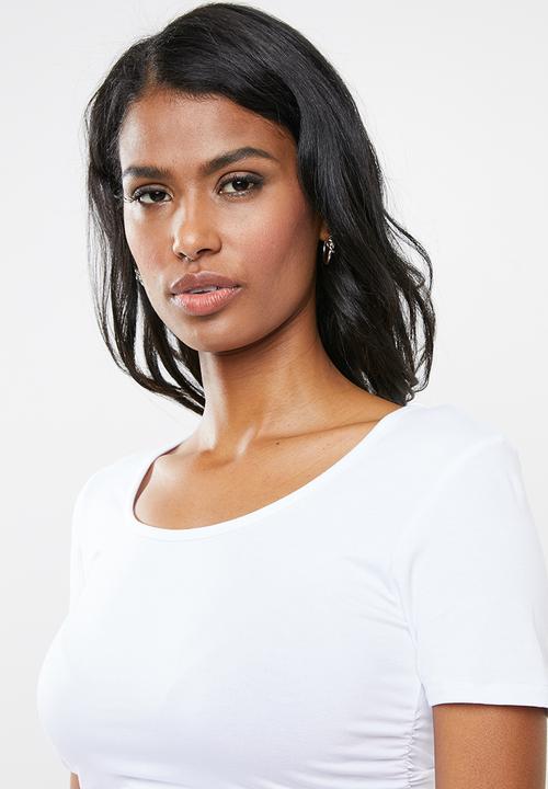 Cherry Melon - Maternity Short sleeve round neck tee - white
