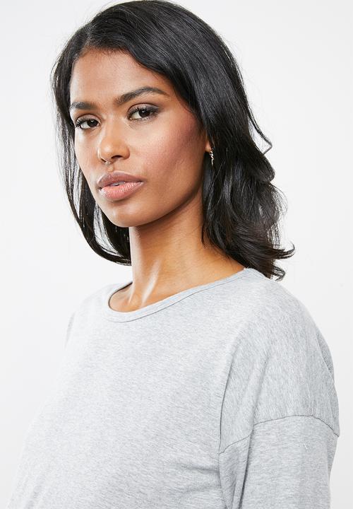 edit Maternity - Crew neck knit top - grey