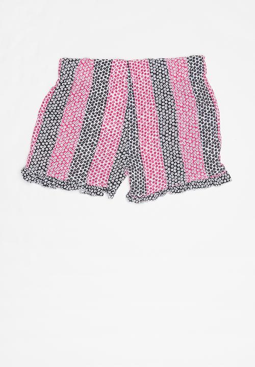 Pop Candy - Girls flouncing rayon shorts - multi