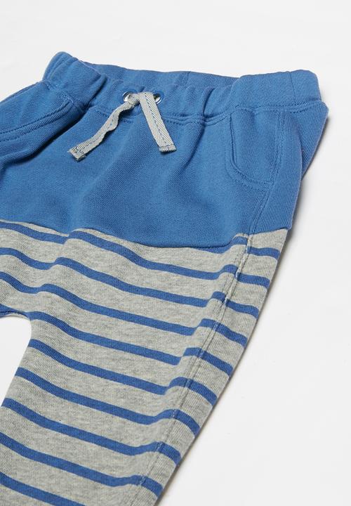 Pop Candy - Infant terry pants - blue & grey
