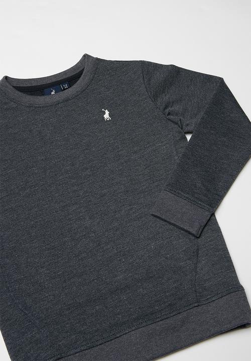 POLO - Boys blake long sleeve sweater - charcoal