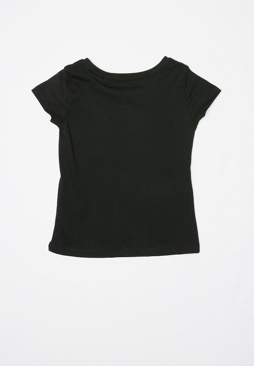 GUESS - Short sleeve faded heart guess tee - black