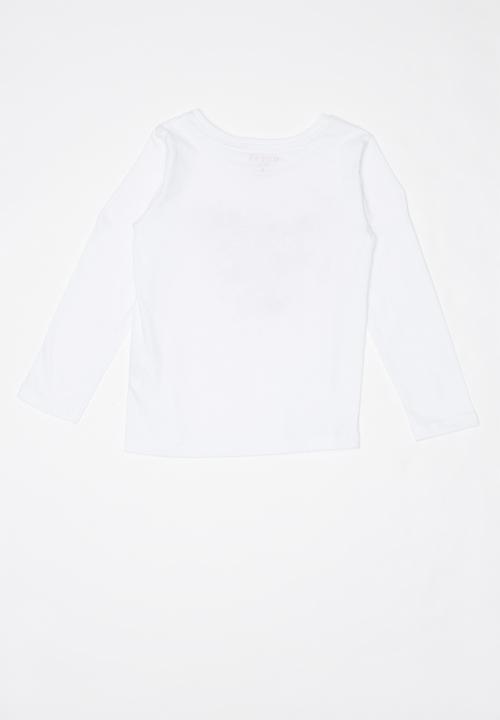 GUESS - Long sleeve scattered petals tri tee - white