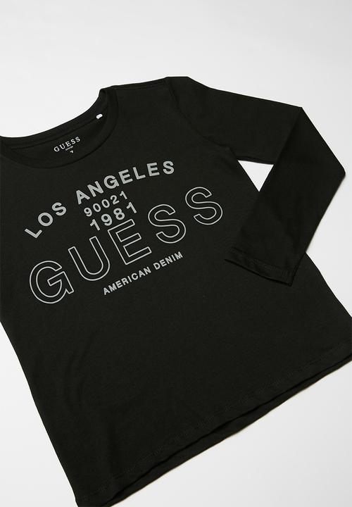 GUESS - Teens long sleeve guess los angeles tee - black