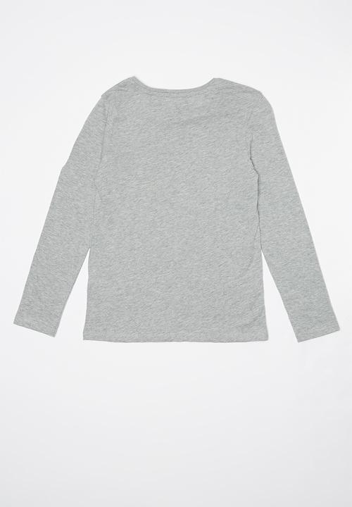 GUESS - Teens long sleeve scattered petals tri tee - grey